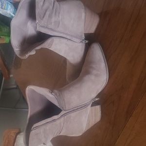 Biege suede boots